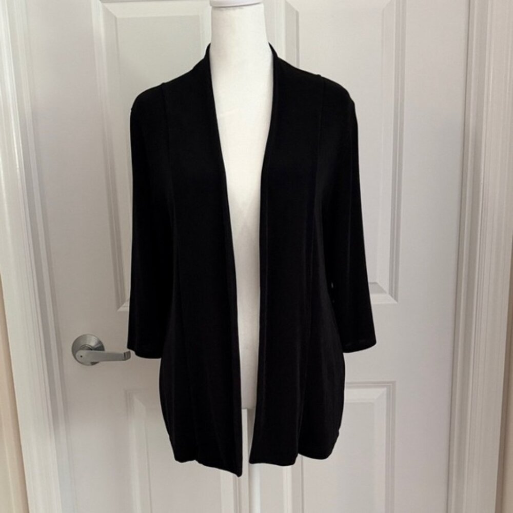 Chico's Elegant Black Open-Front Cardigan